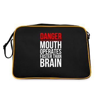 Danger mouth operates faster than brain - Retro Bag - black/gold - Back