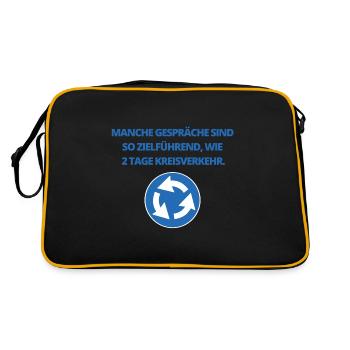 MANCHE GESPRÄCHE SIND SO ZIELFÜHREND - Retro Tasche - Schwarz/Gold - Hinten