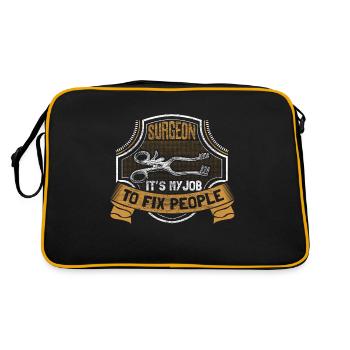 Chirurg Arzt Skalpell - Retro Tasche - Schwarz/Gold - Hinten