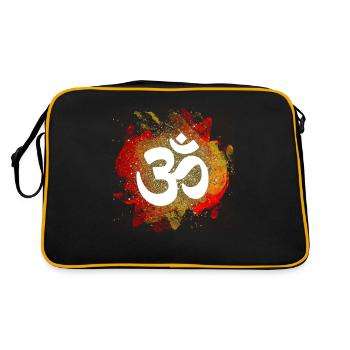 om sign gold fire elements love mantra - Retro Bag - black/gold - Back