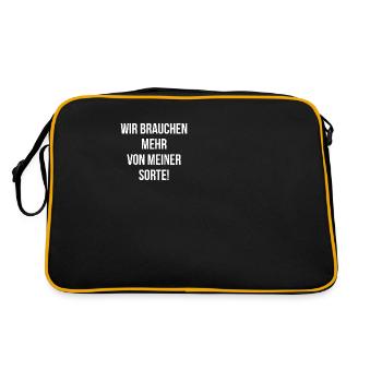 Wir brauchen mehr von meiner Sorte - Retro Tasche - Schwarz/Gold - Hinten