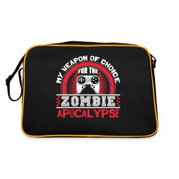 Zombie Apocalypse Virus Drôle Dicton - Sac Retro - noir/or - Dos