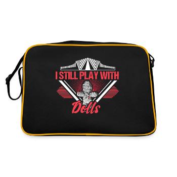 Voodoo Puppe Spruch Geschenkidee - Retro Tasche - Schwarz/Gold - Hinten