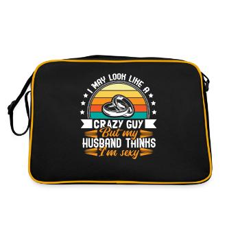 Homo Ehe Partnerschaft Geschenk - Retro Tasche - Schwarz/Gold - Hinten
