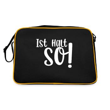 Ist halt so - Retro Tasche - Schwarz/Gold - Hinten