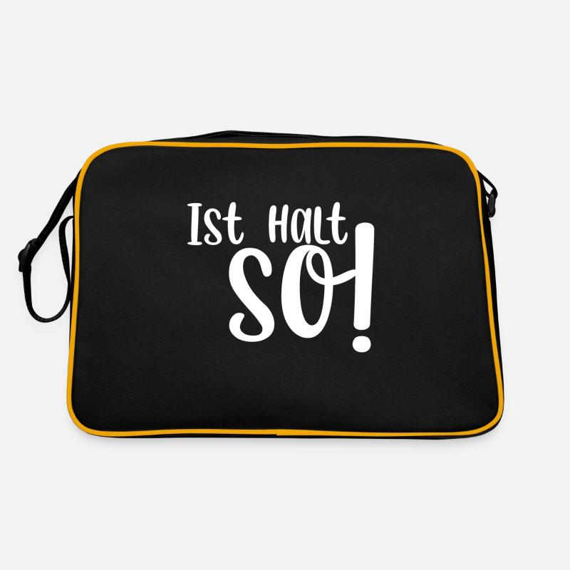Ist halt so - Retro Tasche - Schwarz/Gold