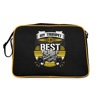 Trumpet Trumpet Player Musician Gift Idea - Retro Bag - black/gold - Back