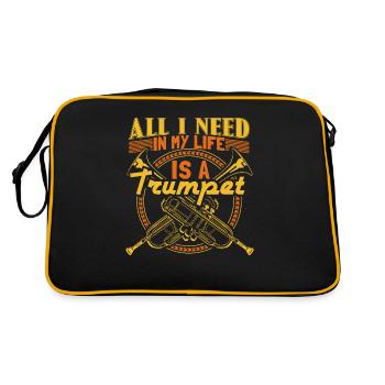Trumpet Trumpet Player Gift - Retro Bag - black/gold - Back