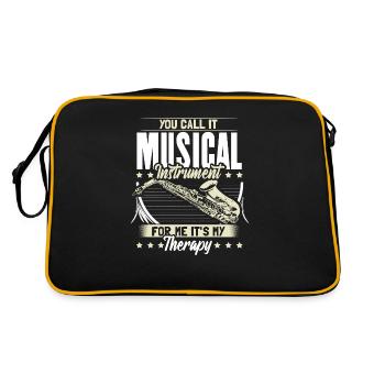 Saxophone Orchestra Musique Idée Cadeau - Sac Retro - noir/or - Dos