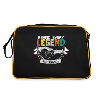 Vater & Sohn Vaterschaft Geschenkidee - Retro Tasche - Schwarz/Gold - Hinten