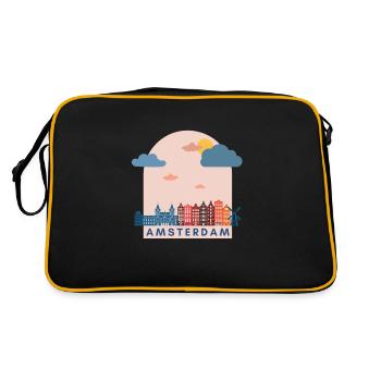 Pays-Bas Hollande Amsterdam Design Europa Europe - Sac Retro - noir/or - Dos