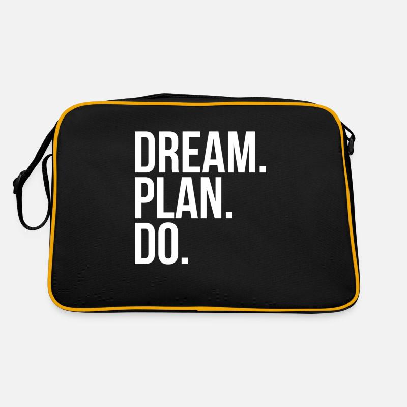 Dream Plan Do - Retro Tasche - Schwarz/Gold