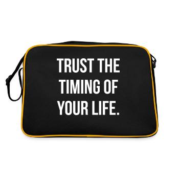 Trust the timing of your life - Retro Tasche - Schwarz/Gold - Hinten