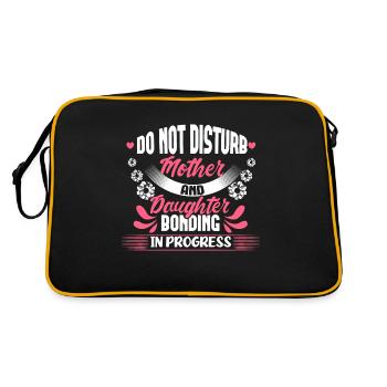 Mutter Tochter Familie Mutterliebe Geschenk - Retro Tasche - Schwarz/Gold - Hinten