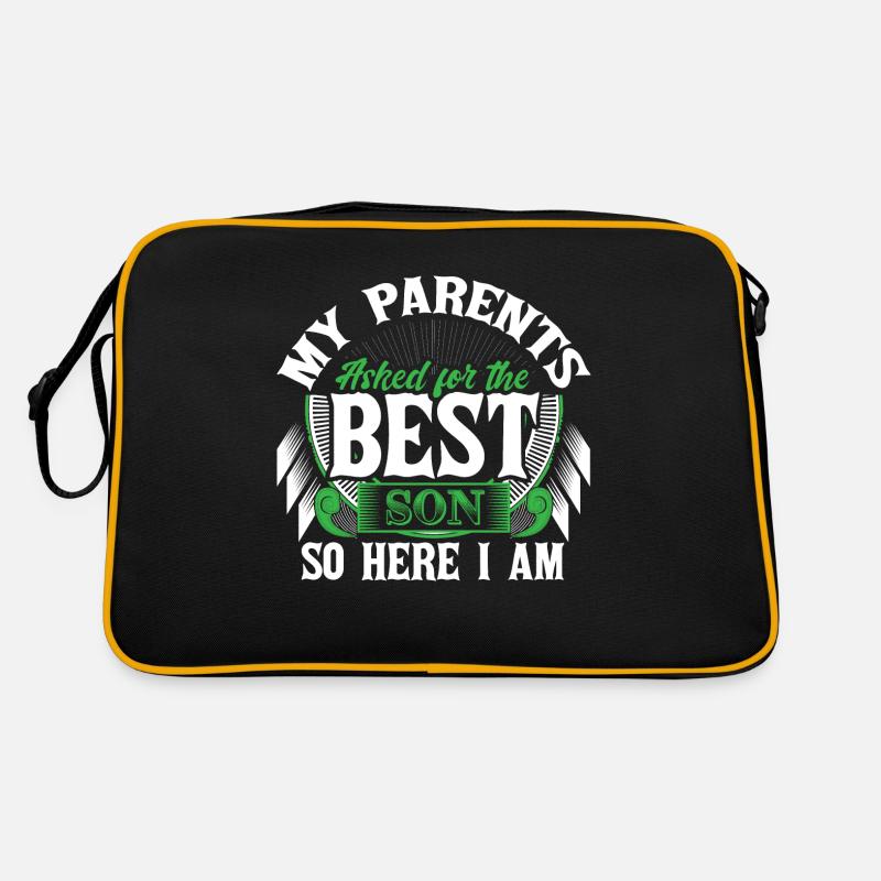 Bester Sohn Mutter Geschenk - Retro Tasche - Schwarz/Gold