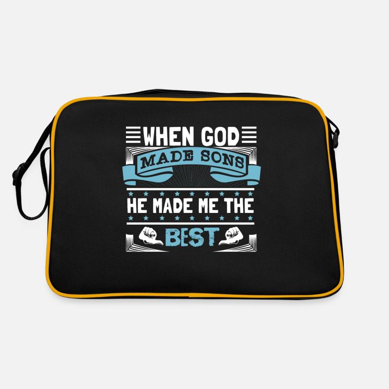 Bester Sohn Familie Junge Retro Tasche