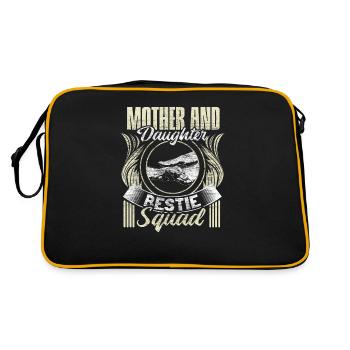 Mutter und Tochter Kindertag Eltern Geschenkidee - Retro Tasche - Schwarz/Gold - Hinten