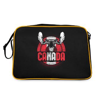 Canada Maple Flag Gift Idea - Retro Bag - black/gold - Back
