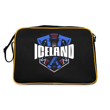 Island Reykjavik Stolz - Retro Tasche - Schwarz/Gold - Hinten