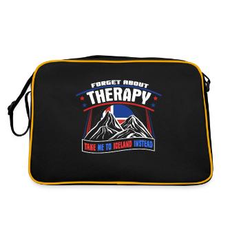 Island Norden Stolz - Retro Tasche - Schwarz/Gold - Hinten