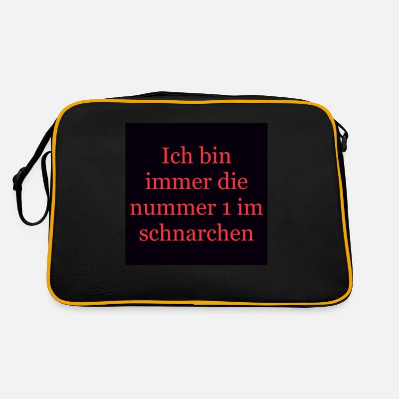 Ich bin immer die nummer 1 im schnarchen - Retro Tasche - Schwarz/Gold