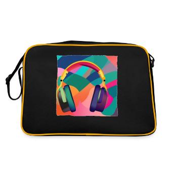 Kopfhörer - Retro Tasche - Schwarz/Gold - Hinten