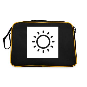 schlichtes Sonnen Symbol - Retro Tasche - Schwarz/Gold - Hinten