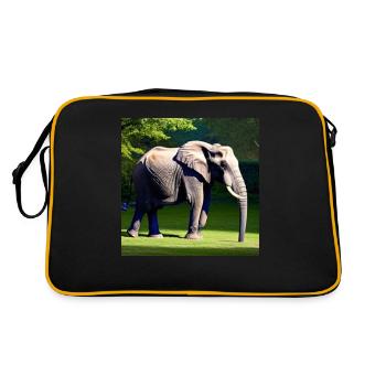 Éléphant dans un pré - Sac Retro - noir/or - Dos
