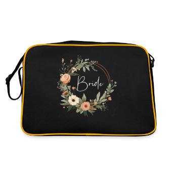 Bride flower wreath - Retro Bag - black/gold - Back