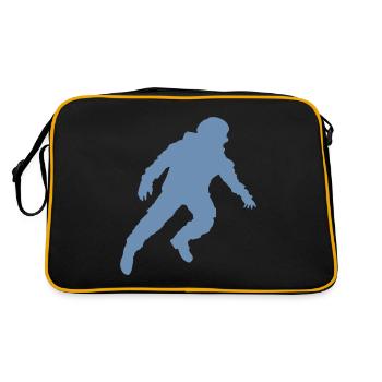 Floating Astronaut Silhouette Weightlessness - Retro Bag - black/gold - Back