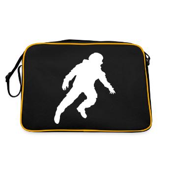 Floating Astronaut Silhouette Weightlessness - Retro Bag - black/gold - Back