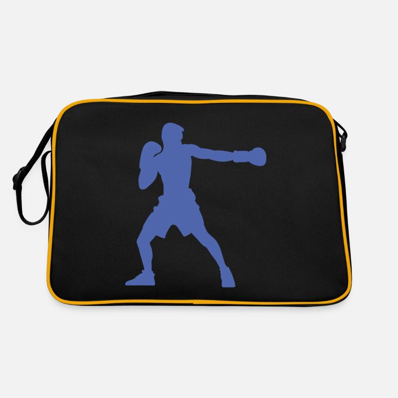 Boxer-Silhouette, Lebendiges Boxsport-Design Retro Tasche