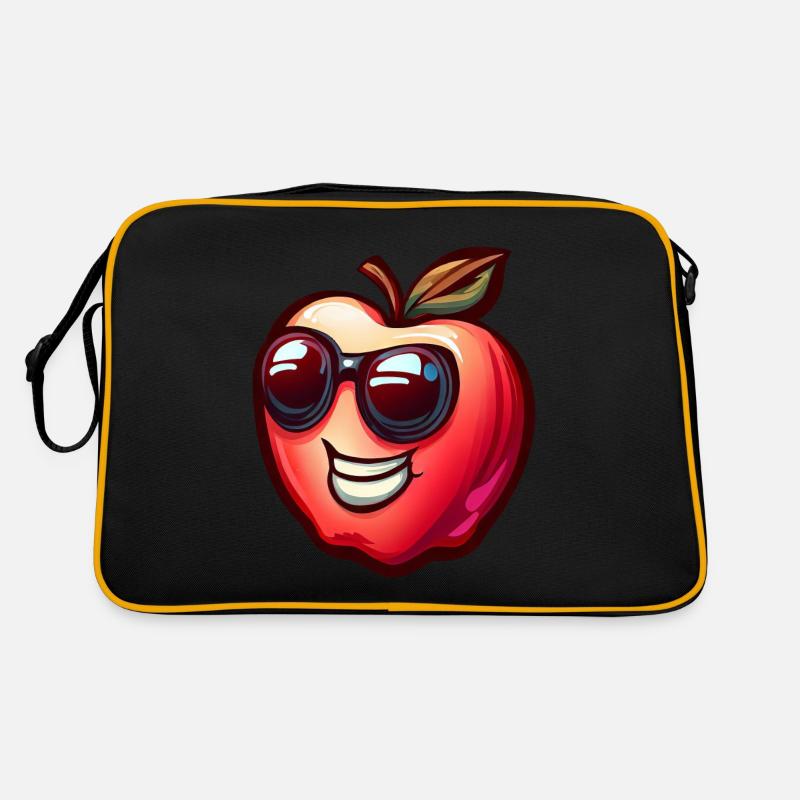 Cooler Apfel mit Sonnenbrille Retro Tasche