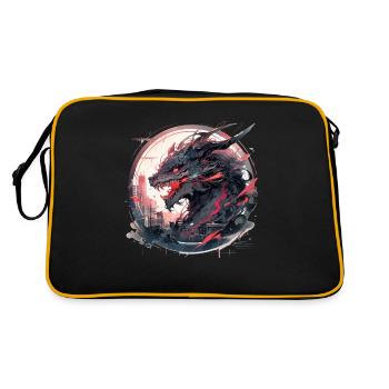 Mecha Animal Tiger Wolf Fox Dino Bear Cyborg - Retro Bag - black/gold - Back