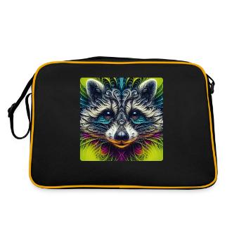Art fractal du raton laveur - Sac Retro - noir/or - Dos