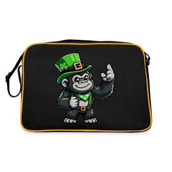 Gorille de bande dessinée de la Saint-Patrick - Sac Retro - noir/or - Dos