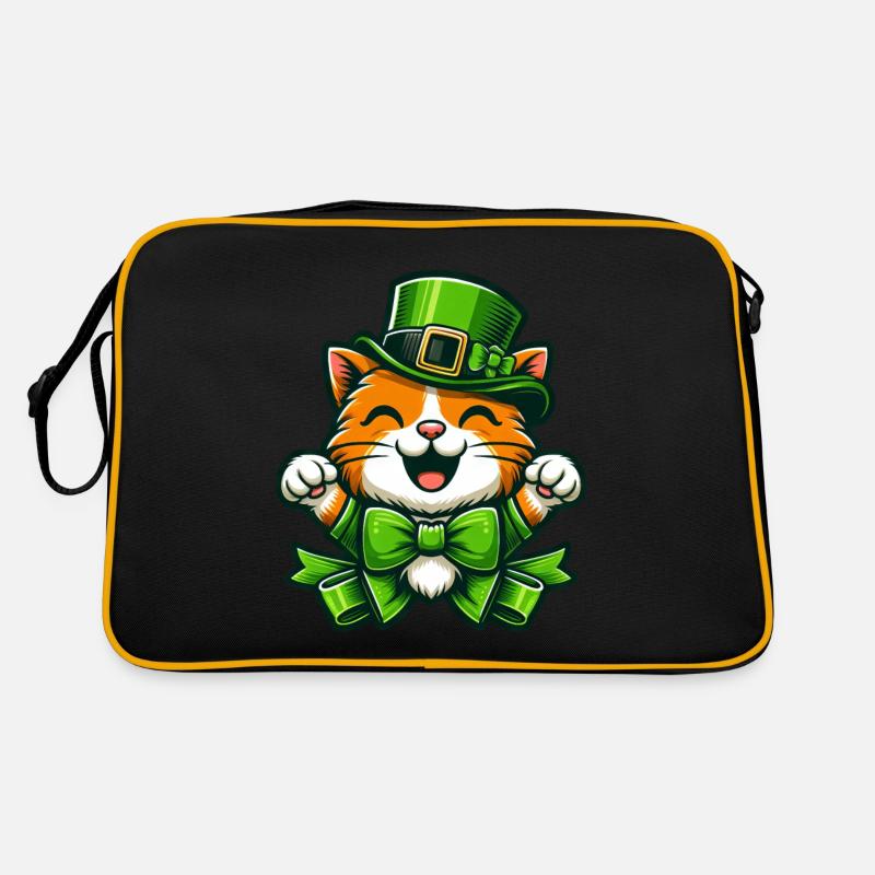 Süße Katze St. Patricks Day Cartoon Retro Tasche