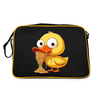 Cute Duck Clumsy Spaghetti Lover - Retro Bag - black/gold - Back