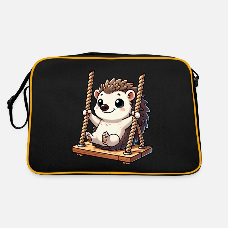 Süßer Igel Schaukeln Spielplatz Kinder Spaß Retro Tasche