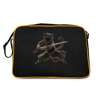 Chat ninja, Chemise d’amoureux des chats, Sacs personnalisés, Débardeur - Sac Retro - noir/or - Dos