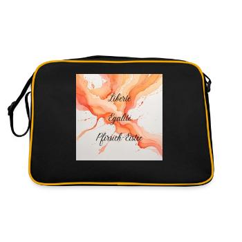 Liberté, Egalité, Pfirsicheistee - Retro Tasche - Schwarz/Gold - Hinten