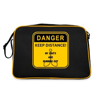 DANGER FISHING - Retro Tasche - Schwarz/Gold - Hinten