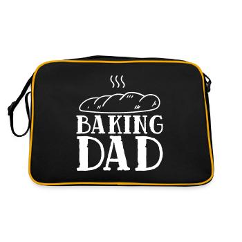 Baking Dad Baker Bakery Pastry Baker - Retro Bag - black/gold - Back