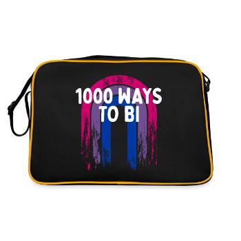1000 Ways to Bi Bisexual Pun Bi Pride Joke LGBTQ - Retro Tasche - Schwarz/Gold - Hinten