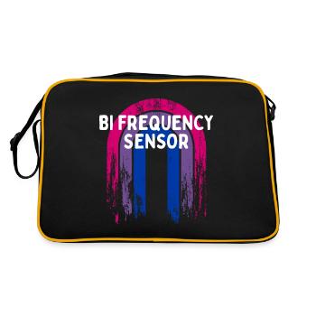 Bi Frequency Sensor Bisexual Pun Bi Pride Joke - Retro Bag - black/gold - Back