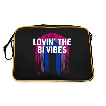 Lovin' the Bi Vibes Bisexuel LGBTQ Bi Pride LGBT - Sac Retro - noir/or - Dos