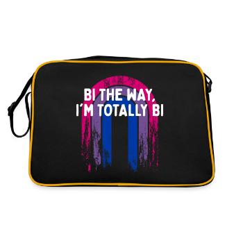 Bi the Way, I'm Totally Bi Bisexual LGBTQ Bi - Retro Bag - black/gold - Back