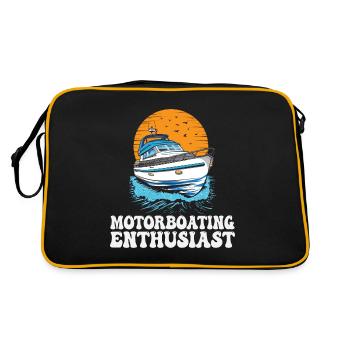 Pontoon Boat Captain Motorboating Enthusiast - Retro Bag - black/gold - Back