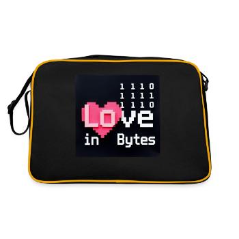 L’amour en octets Pixel Art - Sac Retro - noir/or - Dos