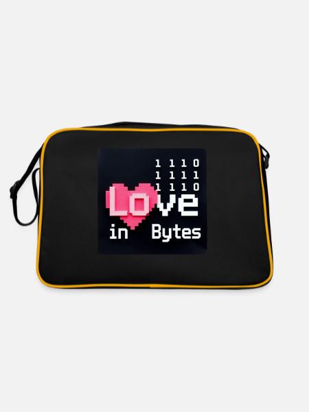 Love in Bytes Pixel Art - Retro Bag - black/gold - Back